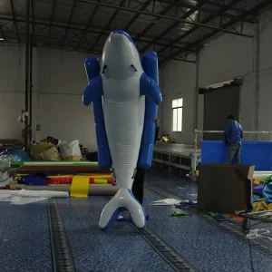 WY 145 Inflatable Water Whale Float Toys Blue PVC Material High Capacity 500kg Water Amusement