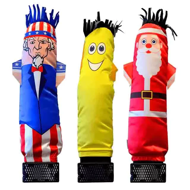 Wacky Cartoon Animal Characters Waving Dancer Inflatables With Air Blowers Pig Chicken Cow Mini Inflatable Sky Air Dancer