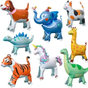 Walking Animals Foil Helium Balloons Children Outdoor Activity Decoration Accessories Inflatable Balloon for Graduation Parties