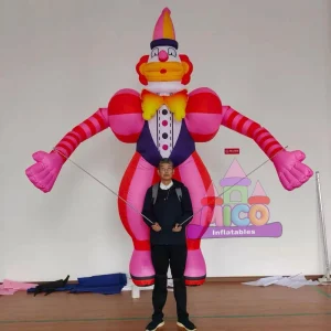 Conjunto de Fantoches Infláveis de Palhaço Grande e Colorido, Usando Personagem de Desenho Animado Inflável para Desfile, Evento, Performance, Aluguel
