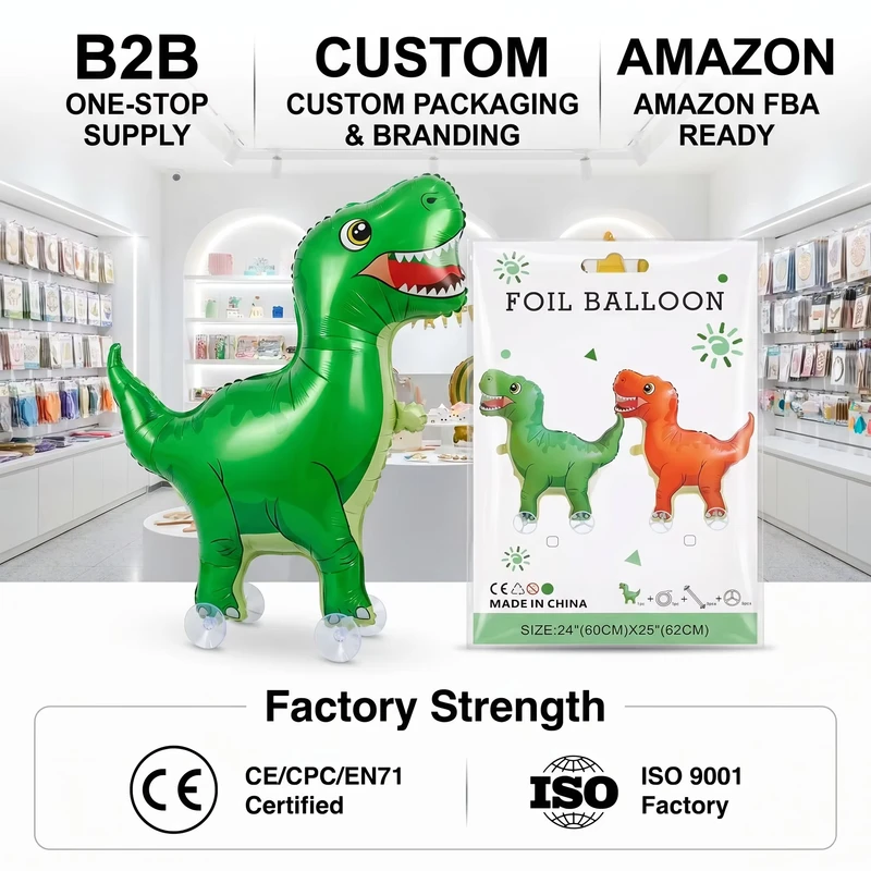Walking Wheels Tierballons T-Rex Dinosaurier Form Folienballons Cartoon Tier Geburtstagsfeier Dekoration