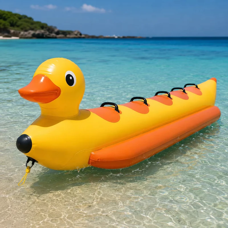 Perahu Pisang Inflatable, Tabung yang Ditarik untuk Pantai, Resor, Danau, Pesanan Penyewaan Komersial, Ekspor B2B