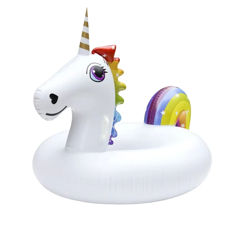 Water Entertainment Swimming Ring PVC Unicorn Inflatable Life Buoy for Children