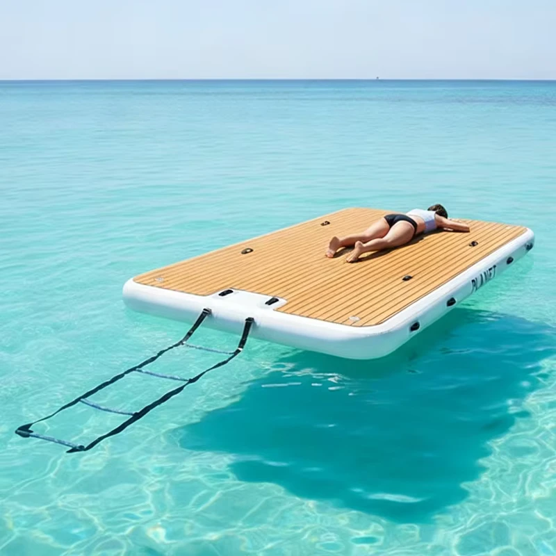 Water Floating Platform Island Floating Raft Inflatable Dock Platform for Swimming Yacht Occasions