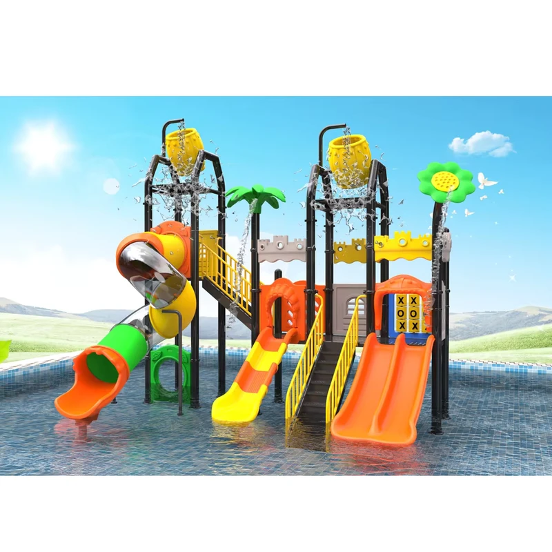 Wasserspiele Kinder Wasserpark Wasser-Spielplatz LLDPE verzinkte Rohre Wasserpark Rutschen