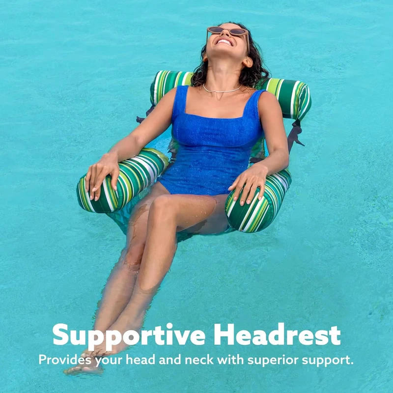 Water Hammock Portable Inflatable Pool Float Lounge Chair for Outdoor