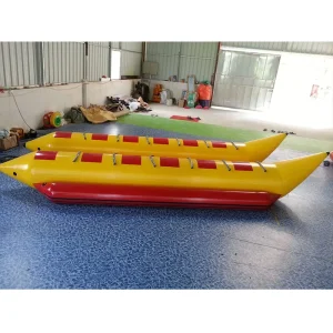 Perahu Pisang Inflatable 6 Kursi PVC Merah dan Kuning