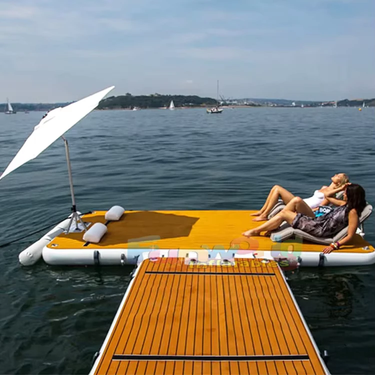 Water Leisure Floats Lounge Island Yacht Dock Inflatable Floating Platform for Boat