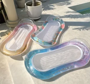 Water Lounge and Swimming Ring Fabric Mesh Design Adult PVC Inflatable Pool Float