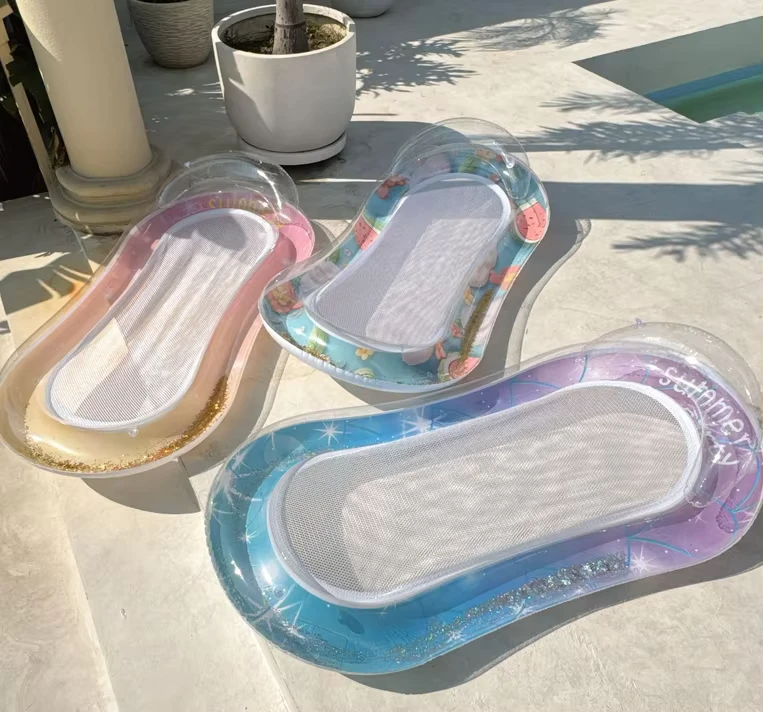 Flutuador de PVC Inflável para Adultos com Design de Malha de Tecido para Piscina