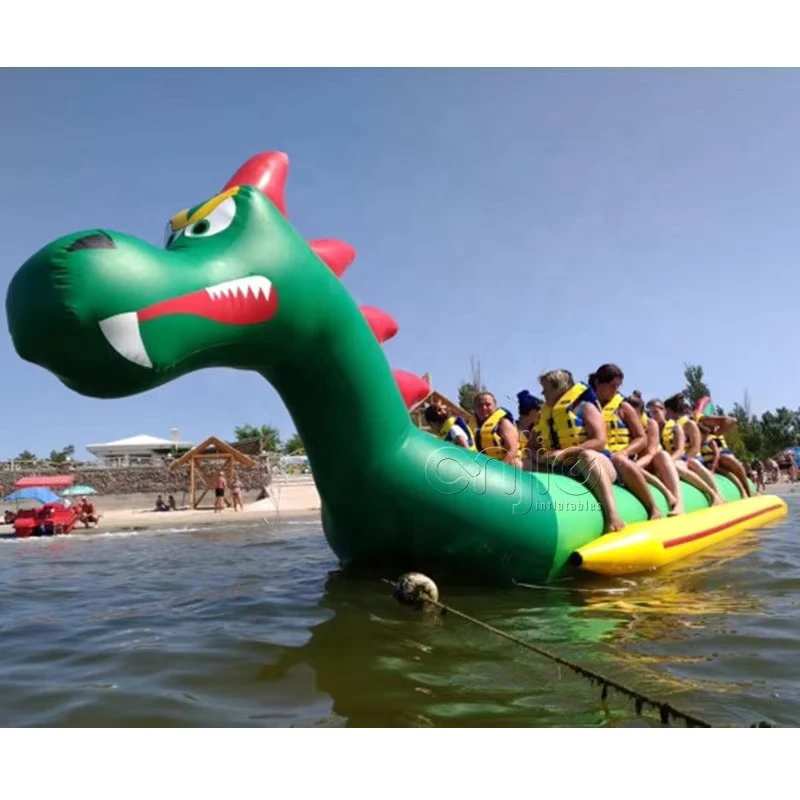 Water Park Equipment Aqua Inflatable Boat Banana Boat 7m Dragon Boat With Pump
