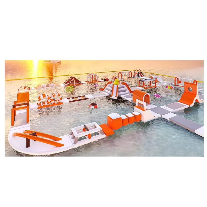 Dock Gonfiabile Galleggiante per Parco Acquatico, Scivolo Gonfiabile per Nuoto