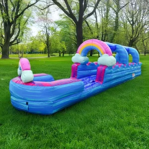 Water Park Rainbow Themed Inflatable Slip N Slide Outdoor Play Amusement High Quality PVC Material