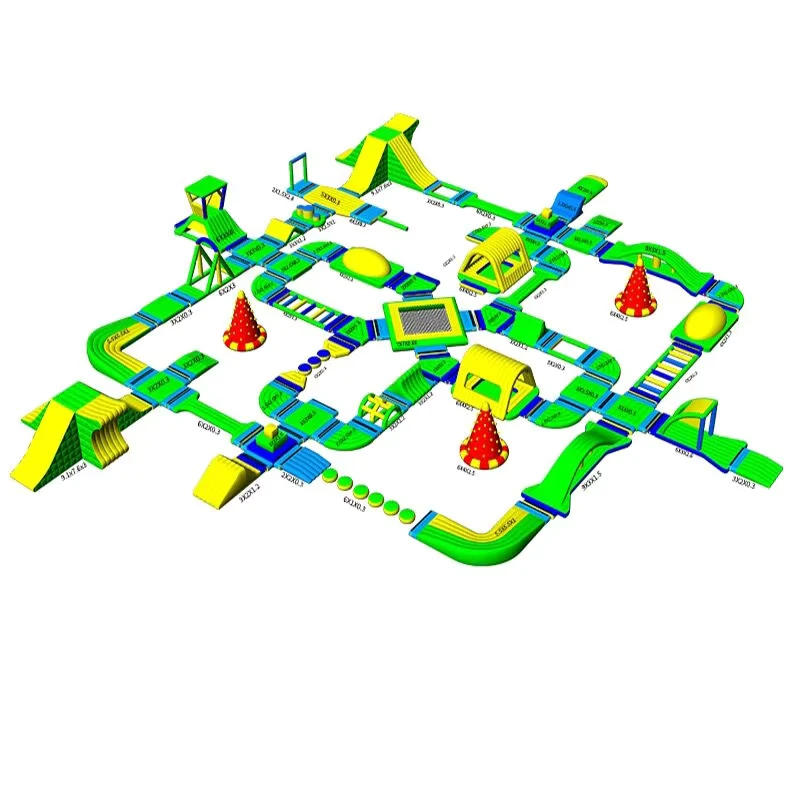 Waterpark Thema Buiten Drijvende Speel Avontuurspellen Opblaasbaar Aqua Park Opblaasbaar Waterpark