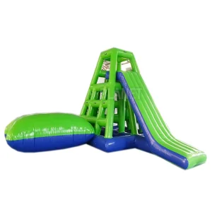 Water Play Equipment Lake Adult Inflatable Water Climbing Tower Floating Slide With Catapult Blob for Aqua Park