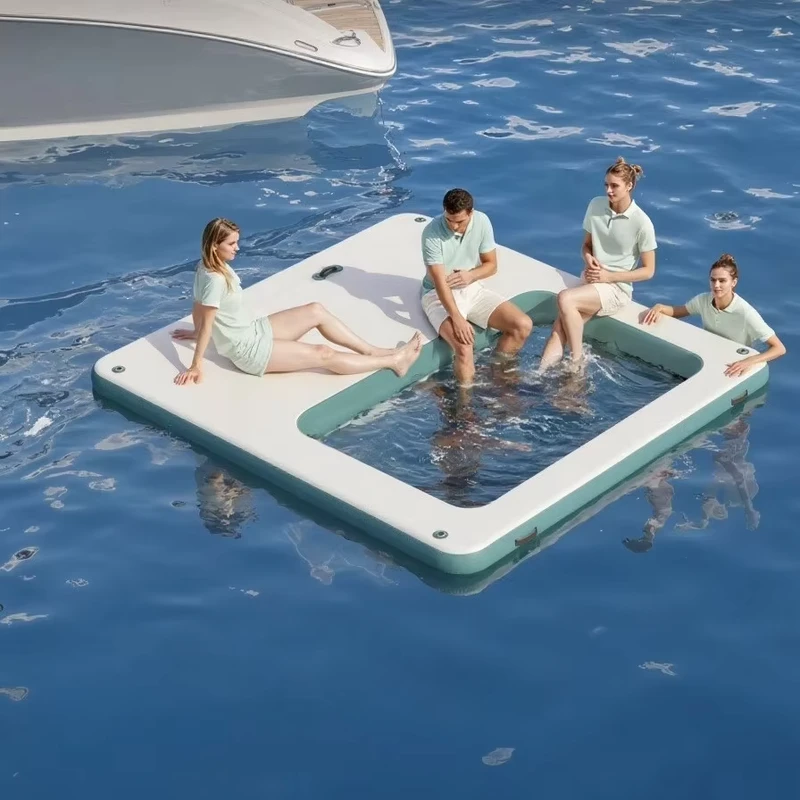 Water Play Inflatable Water Floating Dock PVC Swimming Platform Mat Airtight for Ocean Lake