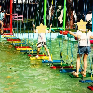 Water Rope Course Unpowered Amusement Park Equipment with Adventure Obstacle for Outdoor Kids Playground and Campsite