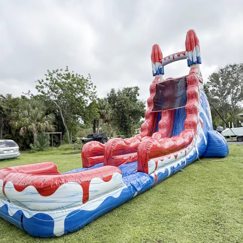 Seluncuran Air Inflatable Komersial dengan Kolam Seluncuran Air Inflatable