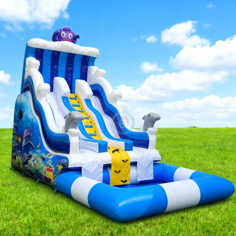 Tobogán inflable de 21 pies, toboganes inflables para adultos, tobogán acuático inflable para niños comercial