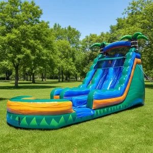 Water Slide Inflatable Commercial Marble Aqua Adult Water Slide Inflatable for Backyard Party Event Hire