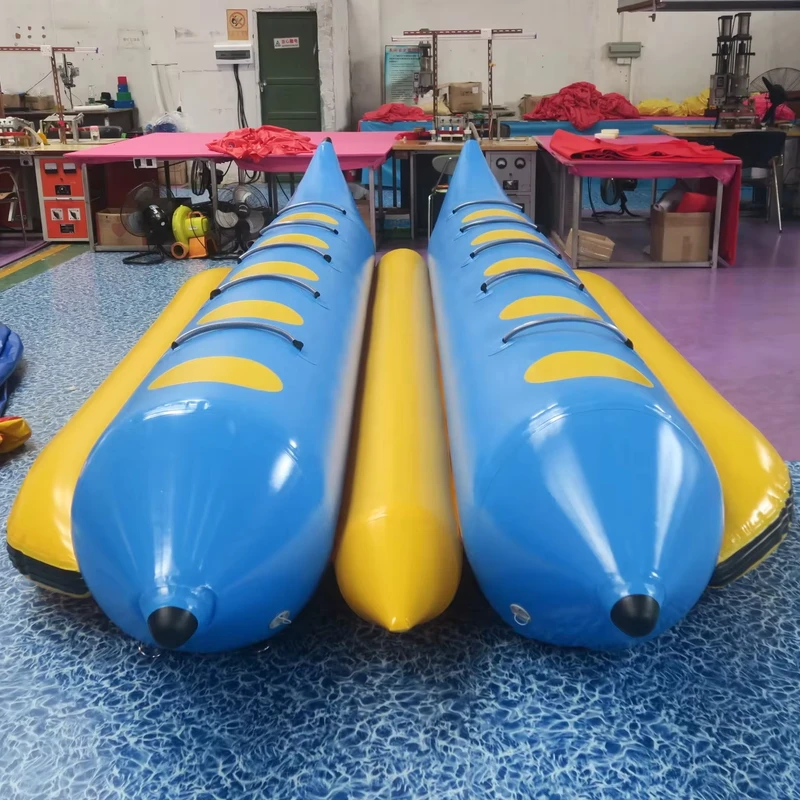 Perahu Inflatable Pisang untuk Olahraga Air dengan Dua Tabung, Baik untuk Anak-Anak dan Dewasa, Permainan Musim Panas