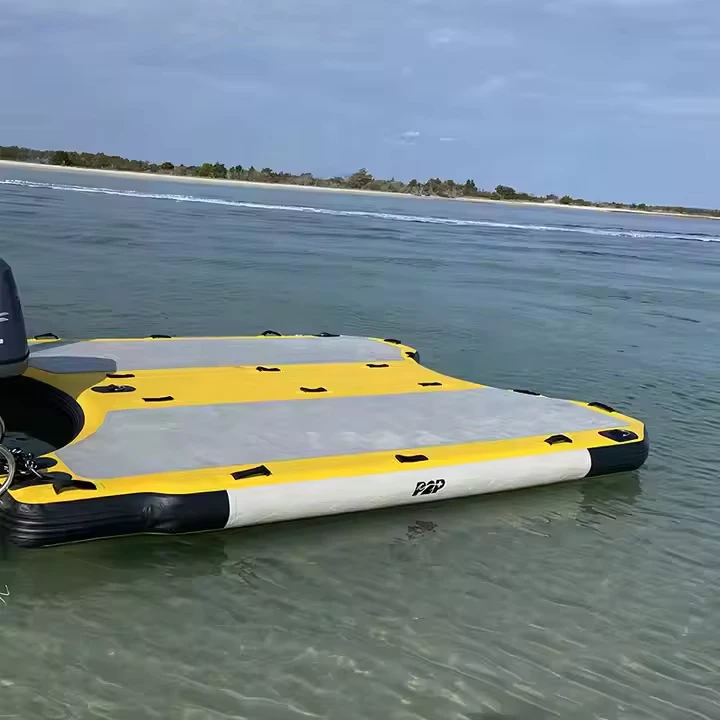Plataforma Inflable Flotante para Entretenimiento en Deportes Acuáticos, Muelle Inflable para Jetski y Yates