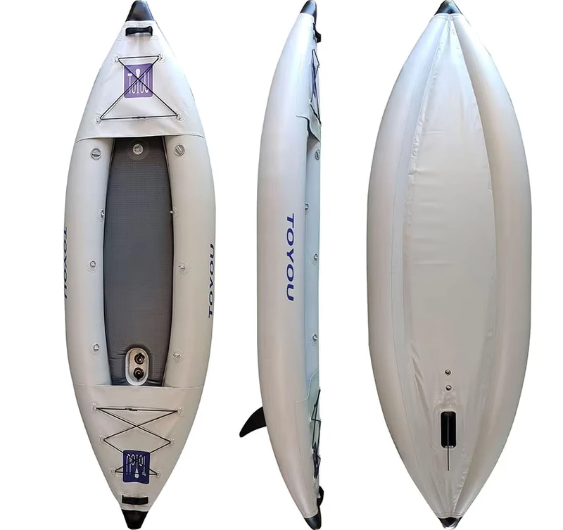 Water Sport Inflatable Kayak Pontoon Foldable Boat With High Speed Drop Stitch Material Customized TK005