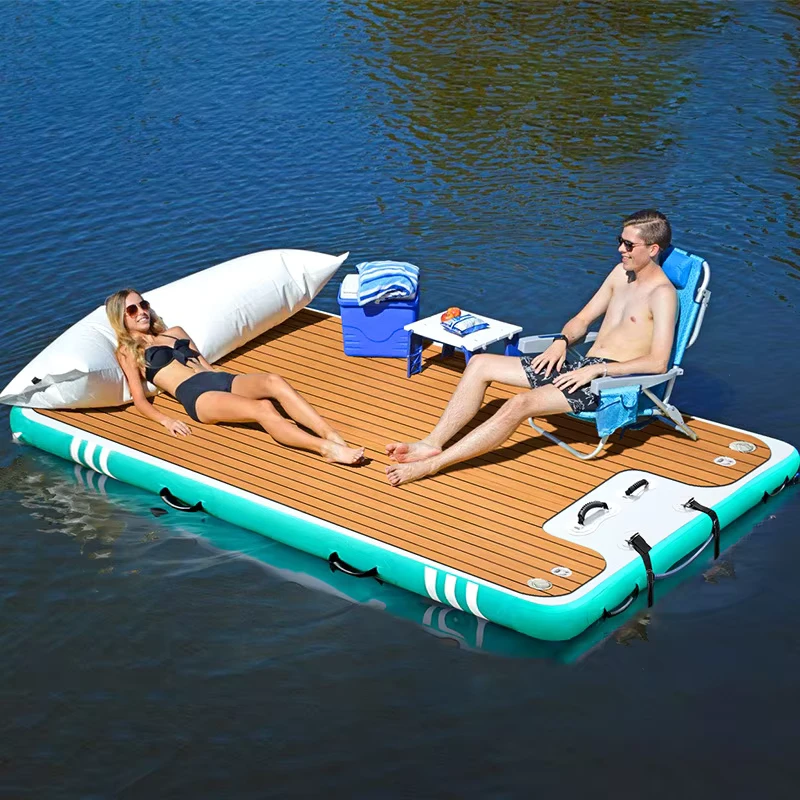 Plataforma Flutuante para Desportos Aquáticos, Ilha Inflável Flutuante