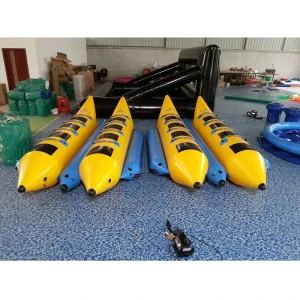 वाटर स्पोर्ट्स इन्फ्लेटेबल बनाना बोट 8-10 सीट डबल रो बनाना बोट PVC इन्फ्लेटेबल बनाना बोट