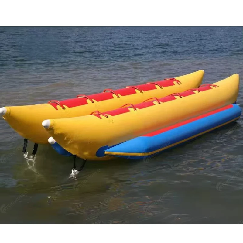 Wassersport Aufblasbares Banana Boat 8-10 Sitzplätze Doppelte Reihe Banana Boat PVC Aufblasbares Banana Boat