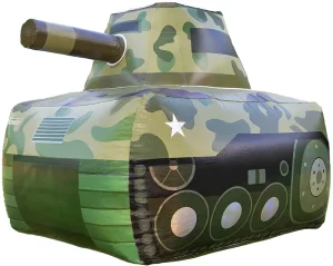 Tank de Combat Gonflable en PVC Soldier Waterhan pour Enfants Jouet de Fête d'Anniversaire 130cm x 180cm Épais 25cm Emballage