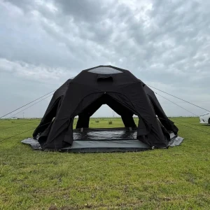 Tienda de camping inflable de lona impermeable, yurt inflable para camping al aire libre