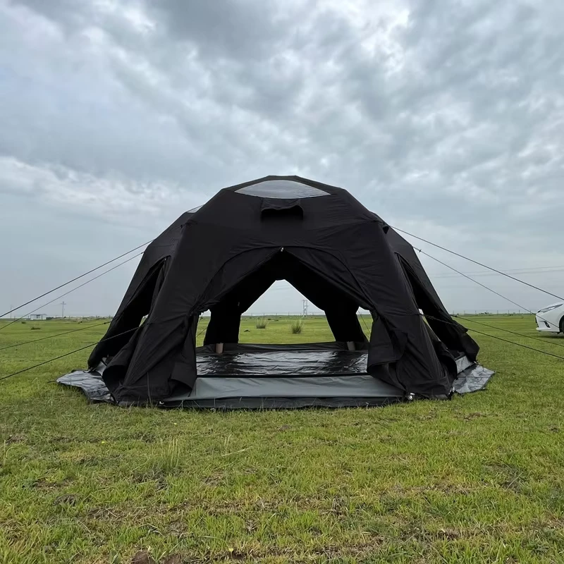 Tenda gonfiabile a cupola in tela impermeabile per campeggio all'aperto