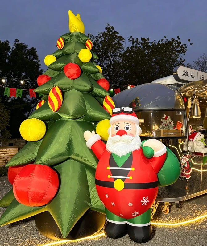Modello Pubblicitario Gonfiabile Babbo Natale Impermeabile 3m in Oxford per Decorazioni Natalizie