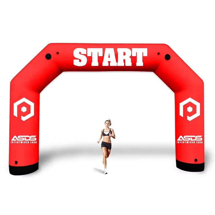 Arco Inflável Gigante Personalizado à Prova d'Água para Corrida, Grande Linha de Partida e Chegada com Luz LED