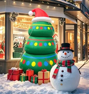 Waterdichte Grote Inflatable Kerstboom Oxford Aangepaste Decoratie met LED Verlichting voor Buiten Kerstdecoraties
