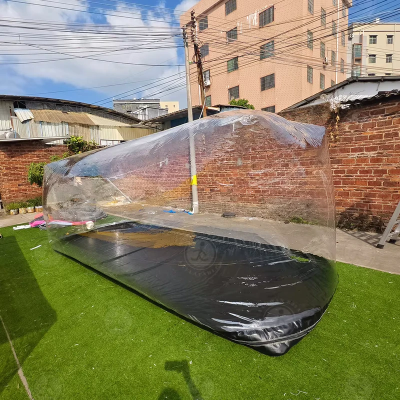 防水 PVC インフレータブルカーコバー バブルテント 屋内外使用 バッテリーファン付き