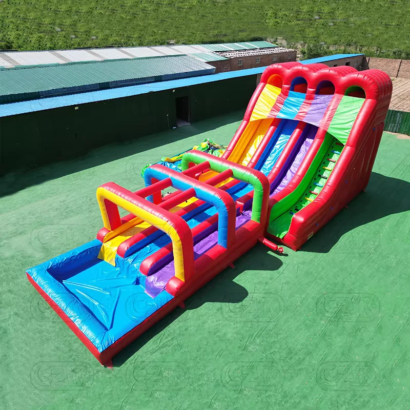 Scivolo Gonfiabile a Doppia Corsia con Piscina, Arcobaleno Chiuso