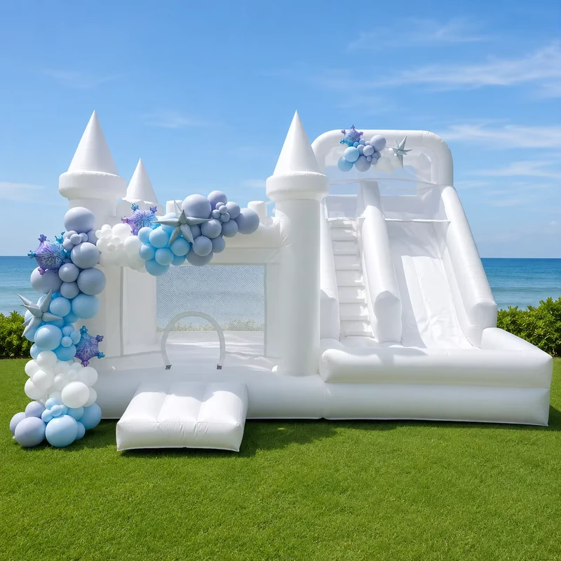 Casa de Saltos Inflável Resistente à Abrasão e Impermeável Perfeita para Locais de Casamento ao Ar Livre