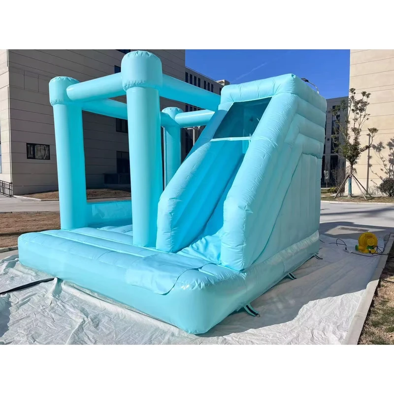 Wedding Bounce House Inflatable Bouncy Castle Pure Color Special Romantic Blue and Green