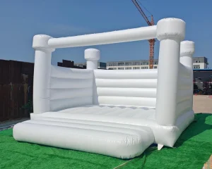 웨딩 점핑 성 어린이 트램폴린 인플레이터블 상업용 점핑 성, 화이트 PVC, 300kg 용량, 10인용