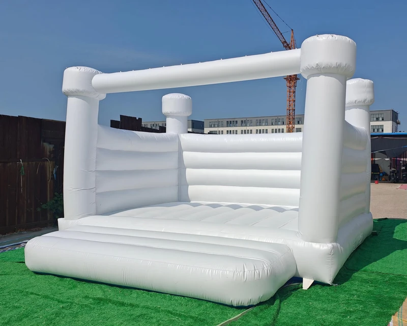 Hochzeits-Hüpfburg Kinder-Trampolin aufblasbare kommerzielle Sprungburg weiße PVC 300kg Kapazität 10 Personen