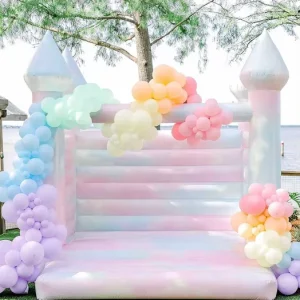 Wedding Bounce House for Party Inflatable Bounce White Bouncy House Jumping Castle Tie Dye Inflatable Bouncer