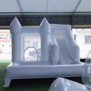 Wedding Bouncy Kid Adult Jumping Combo Inflatable White Bounce House Ball Pit Slide Plain Castle Oxford Cloth Easy Setup for