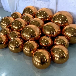 Bruiloft Feestdecor PVC Grote Glanzende Metalen Spiegelbal Opblaasbare Feestballen Gouden Opblaasbare Spiegelbal Bol