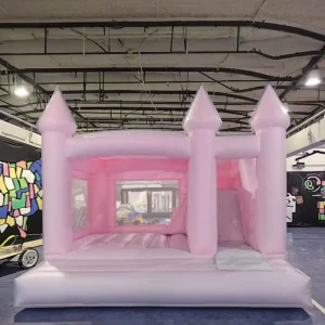 Wedding Party Inflatable Bouncer Castle with Blower Pink Inflatable Bouncing Castle for Kids and Adults