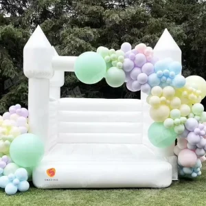 Wedding Party Inflatable Castle Bouncer White Jumping Castle Inflatable White Toy Balls Inflatable Bouncer