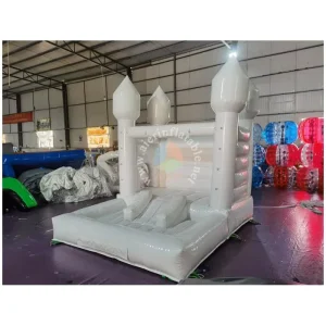 Wedding Party Rental Elegant Commercial Inflatable White Bouncy Castle Bounce House with Slide and Ball Pool for Kids