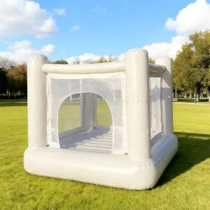 White Airtight Inflatable Bounce House Mini Indoor Cordless Wedding Bouncy Jumping Castle with Slide for Bounce House Rentals
