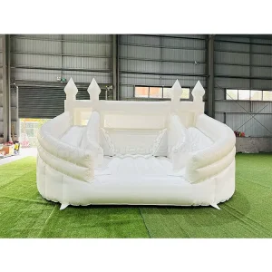 White Bounce House Bouncy Castle Castillo Inflable Blanco With Slide
